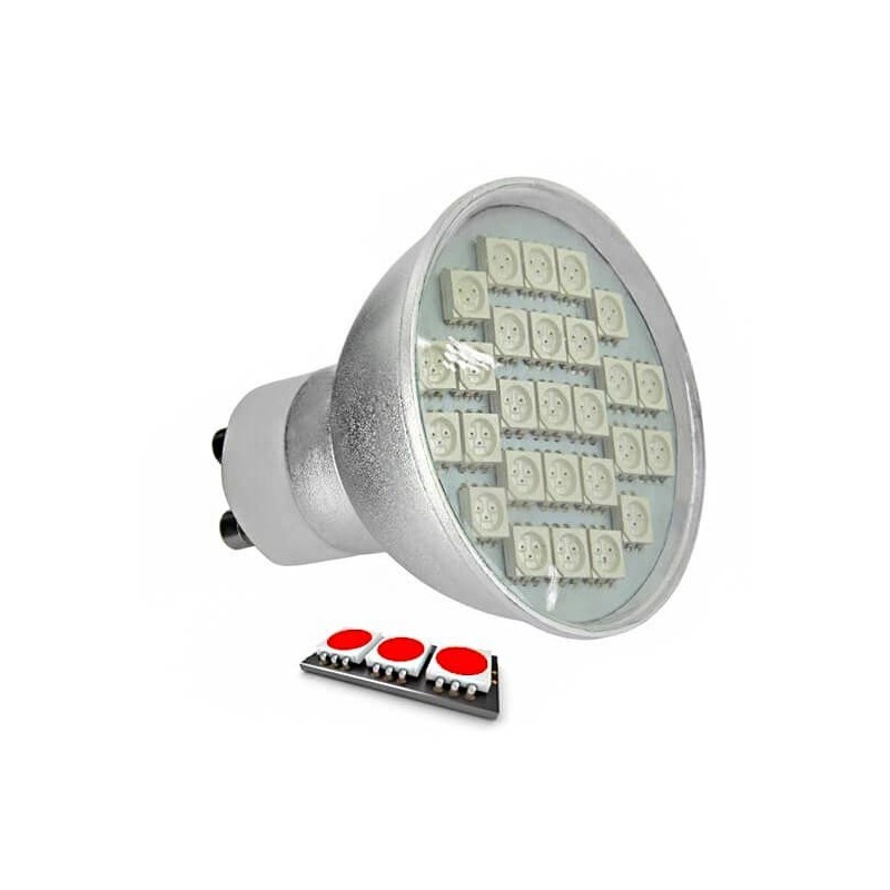 Ampoule LED GU10 rouge 27 SMD 3.5 watts type 5050