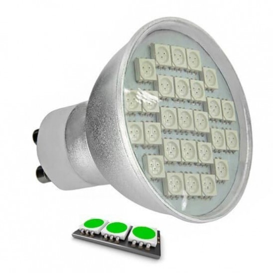 Ampoule LED GU10 vert 27 SMD 3.5 watts type 5050