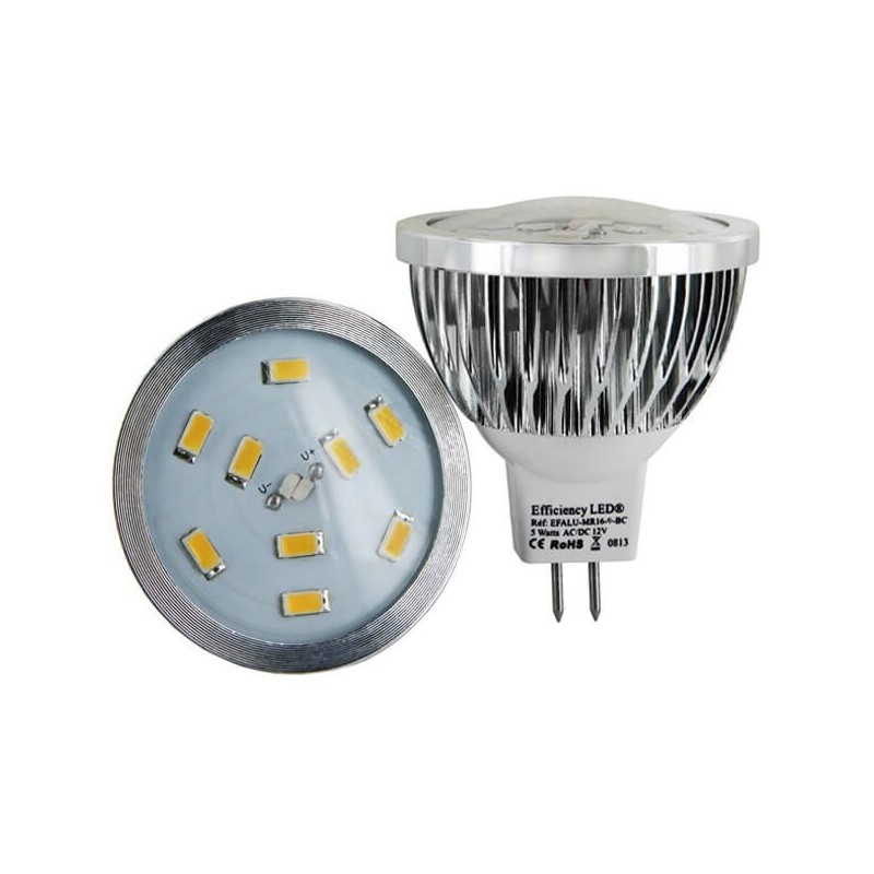 Ampoule LED culot MR16 GU5.3 DC 12V 9 LED 5630 3 watts