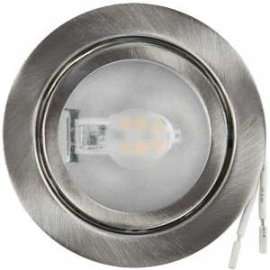  G4 base spotlight with brushed silver finish for LED or halogen lamps