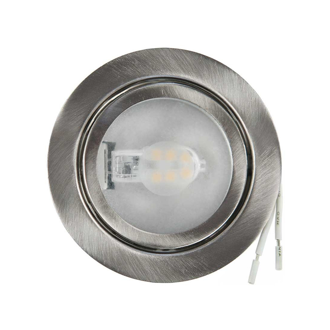 Spot encastrable silver en inox brossé culot G4 pour lampe L