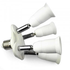 E27 adjustable socket multiplier for four E27 sockets