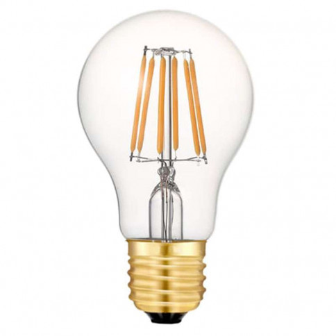 Spherical bulb with four LED filaments, E27 base, 4 watt wattage