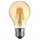 Ampoule sphérique à quatre filament LED culot E27  verre ambré