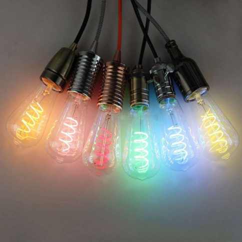 Ampoule LED en format ST64 filament Twisted couleur - 6 watt