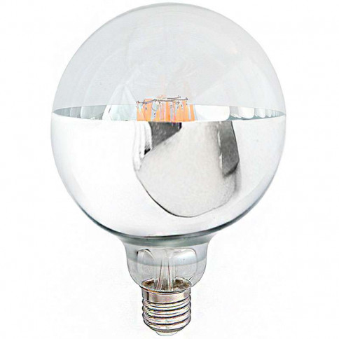 Ampoule LED Globe filament LED demi chrome inférieur G125 - 8 watts culot E27