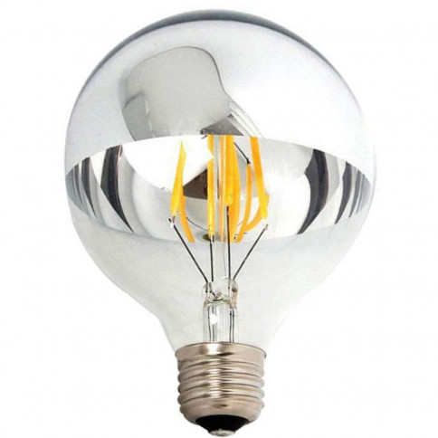 Ampoule sphérique Filament LED G125 demi chrome inférieure