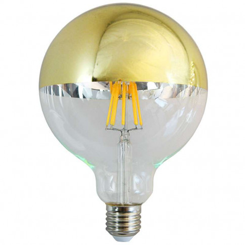 Ampoule LED Globe filament LED demi chrome or supérieur G125 - 8 watts culot E27