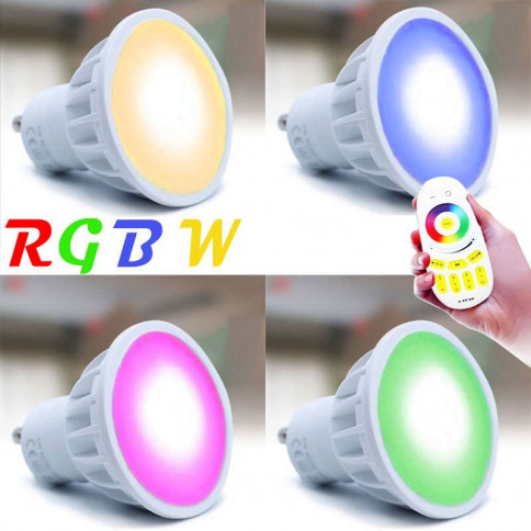 Ampoule LED RGB W GU10 de 4 watts - 6 LED 5730 + 6 LED de co