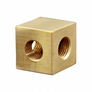 M10 triple threaded square brass sleeve