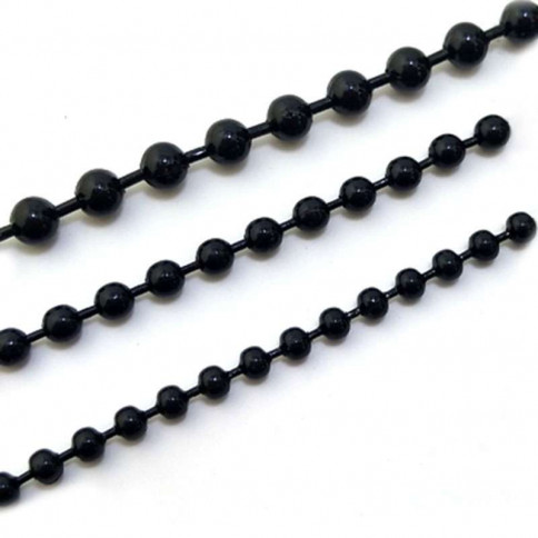 Chaine maille boule métal noir en diamètre 3.2mm - vendu au mètre linéaire