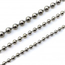 4.5mm diameter silver-coloured metal ball chain - sold by the linear metre