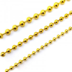 6mm diameter gold-plated ball chain - sold by the linear metre