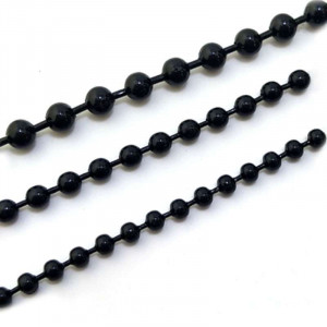 6mm diameter black metal ball chain - sold by the linear metre