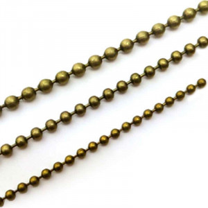 Bronze-coloured metal ball chain, diameter 6mm - sold by the linear metre