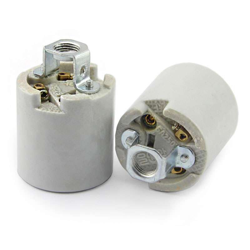 Douille en porcelaine E14 avec support dorsal