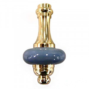 Pendentif Elissage en bronze et porcelaine bleu pour interrupteur à tirette