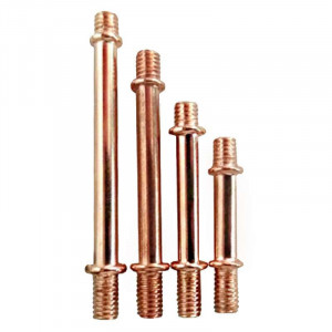M6 threaded copper-plated steel tube with double shoulder for luminaire - length according to variant