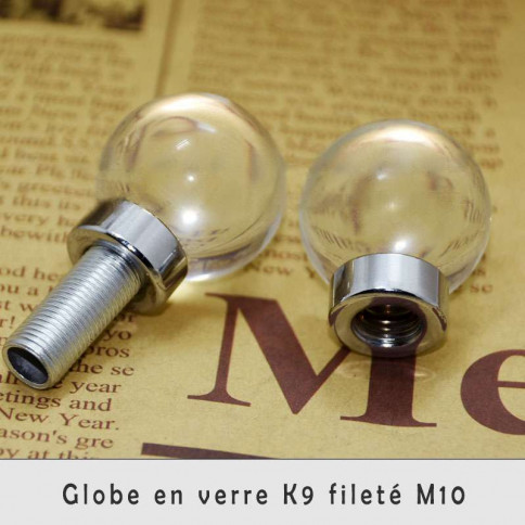 K9 crystal globe luminaire with M10 thread