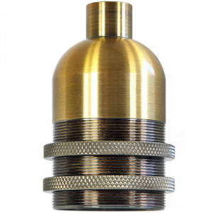 Douille E27 Caravaggio en bronze bague filetée longue Ø 42