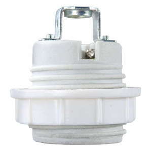 E27 porcelain socket with threaded ring and M10 support