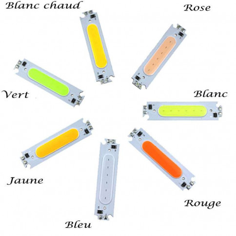 Platine LED Chip on board LED rectangulaire 2 Watts 12 volts couleurs