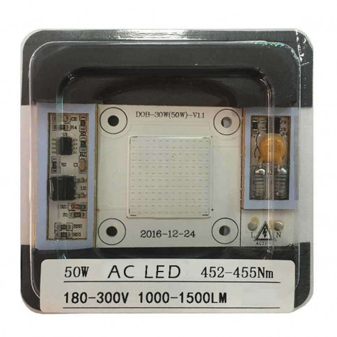  AC LED COB horticultural 452nm - 455 nm of 50 watts with transistor power supply