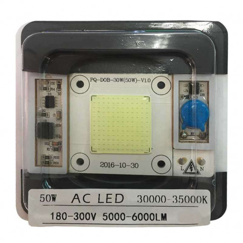  AC LED COB blanc 30000 à 35000 kelvin de 50 watts à alimentation transistorisé 