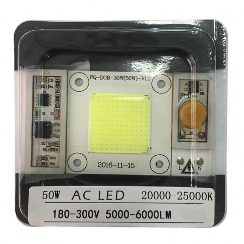 AC LED COB  de 50 watts 20000 à  25000 kelvin à alimentation 230 volts