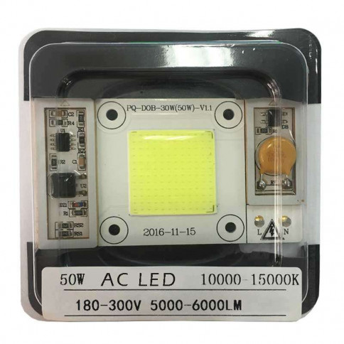 AC LED COB  de 50 watts 10000 à  15000 kelvin à alimentation 230 volts