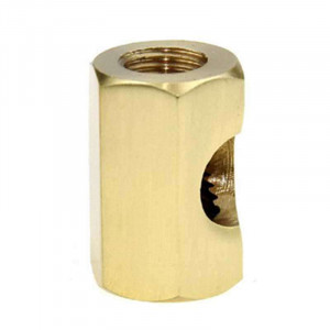 Hexagonal brass sleeve with M10 side hole thread
