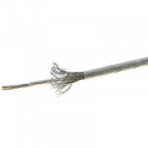 0.3mm² coaxial electric cable on transparent Teflon, 1m long