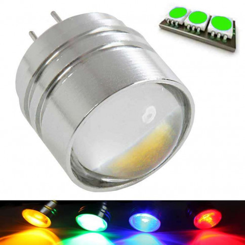 Ampoule LED à culot G4 - LED COB couleur vert avec lentille 