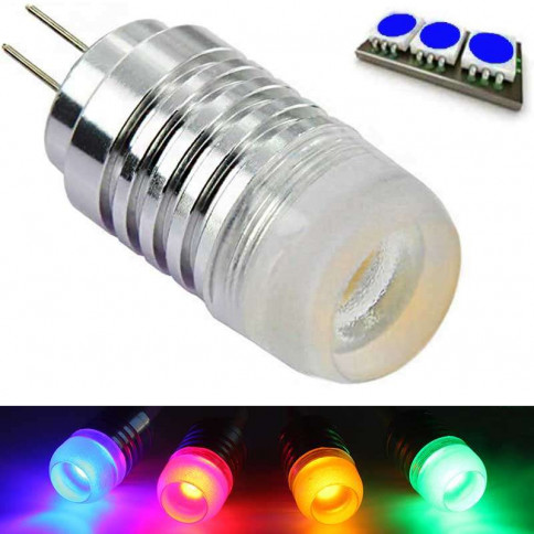 Ampoule LED à culot G4 - 12 volts  LED type COB 3 watts couleur d'éclairage bleue