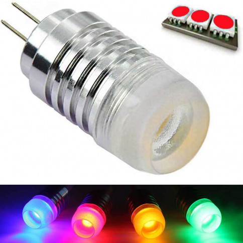 LED bulb with G4 base LED COB 3 watts red light colour