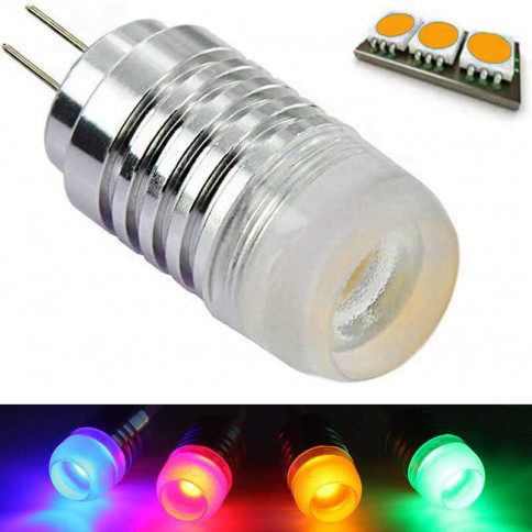 Ampoule LED à culot G4 - 12 volts  LED type COB 3 watts couleur d'éclairage orange