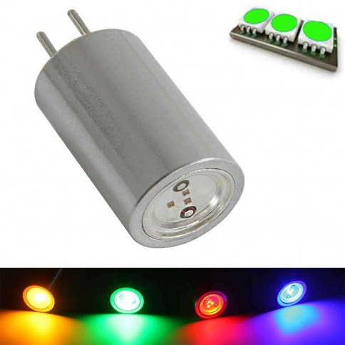 Ampoule LED à culot G4 couleur d'éclairage vert - 12 volts  avec une LED COB de 1 watts