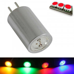 LED bulb with G4 base, red light colour - 12 volts with 1 watt COB LED