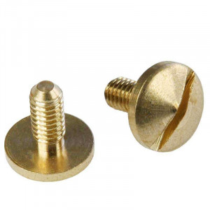 M4 brass screw with domed head, thread length 8mm