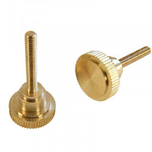 M4 brass screw with knurled head, thread length 23mm