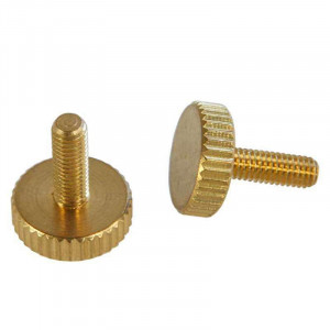 M4 brass screw with knurled head, thread length 9mm