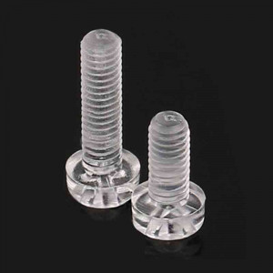 M6 transparent plastic screw with cylindrical head, length 12mm