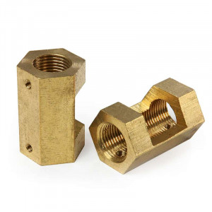 Hexagonal brass sleeve with M12 thread