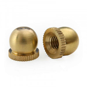 Knurled decorative brass cap nut with M6 thread