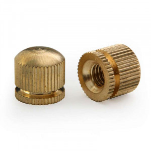 M6 tapped knurled hemispherical head decorative brass cap nut for lighting fittings