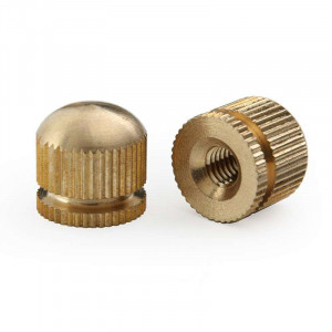 M5 knurled head decorative brass cap nut for lighting fittings