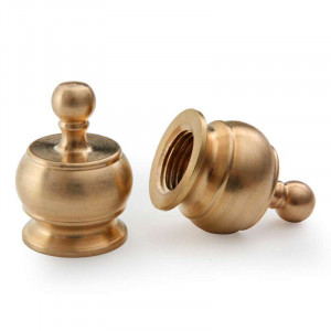 M10 threaded brass point, short ball shape, diameter 17mm