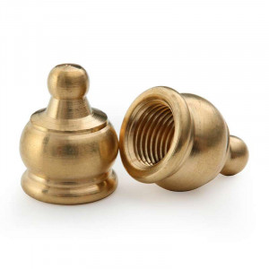 Pointe de luminaire en laiton diamètre 14.5mm taraudé M10 forme boule