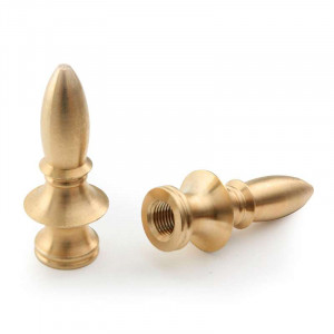 Brass luminaire tip diameter 12mm M10 threaded obus shape