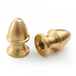 23.5mm diameter M10 threaded obus-shaped brass luminaire tip